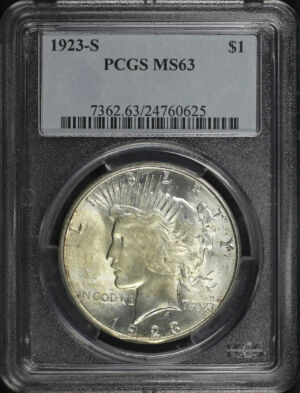 Obverse of this 1923-S Peace Dollar PCGS MS-63