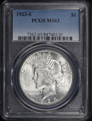 Obverse of this 1923-S Peace Dollar PCGS MS-63