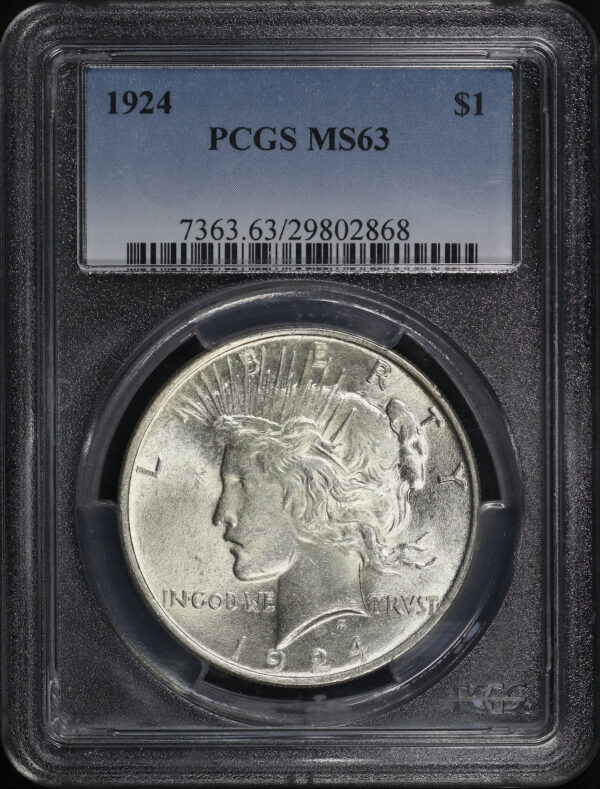 Obverse of this 1924 Peace Dollar PCGS MS-63