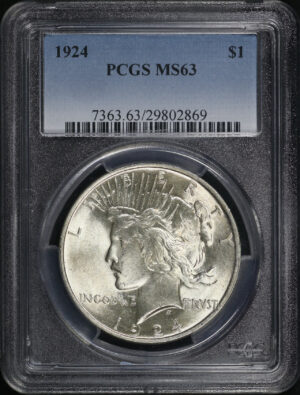 Obverse of this 1924 Peace Dollar PCGS MS-63