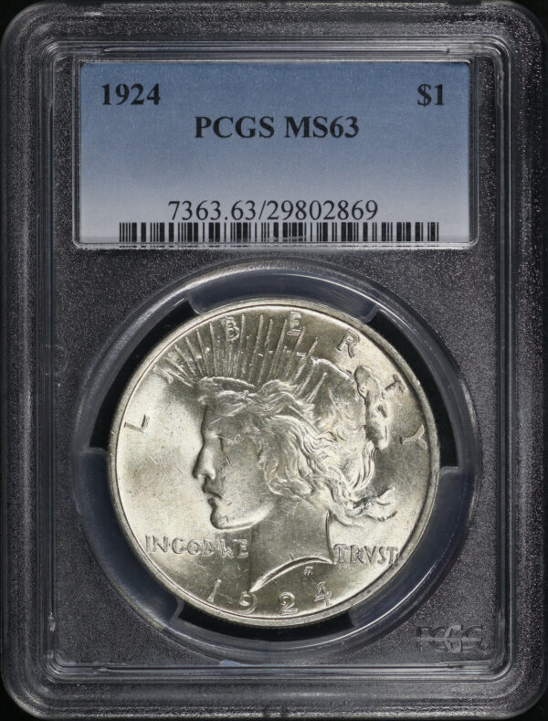 Obverse of this 1924 Peace Dollar PCGS MS-63
