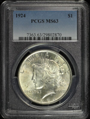 Obverse of this 1924 Peace Dollar PCGS MS-63