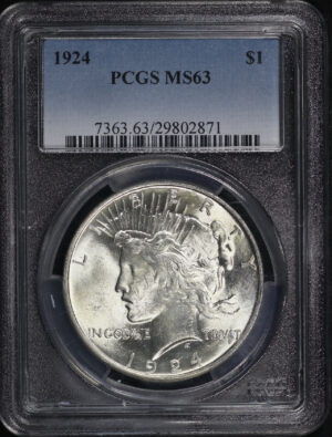 Obverse of this 1924 Peace Dollar PCGS MS-63