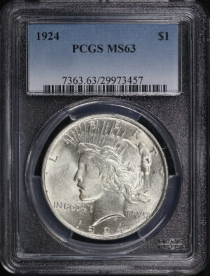 Obverse of this 1924 Peace Dollar PCGS MS-63