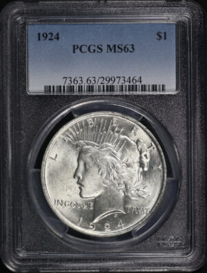 Obverse of this 1924 Peace Dollar PCGS MS-63