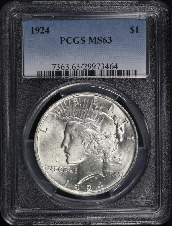 Obverse of this 1924 Peace Dollar PCGS MS-63