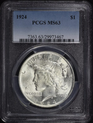 Obverse of this 1924 Peace Dollar PCGS MS-63