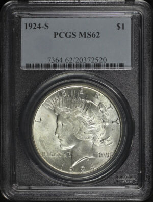 Obverse of this 1924-S Peace Dollar PCGS MS-62