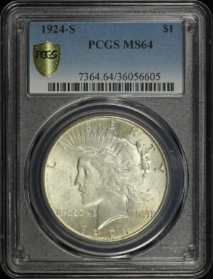 Obverse of this 1924-S Peace Dollar PCGS MS-64