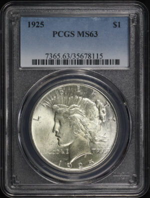 Obverse of this 1925 Peace Dollar PCGS MS-63