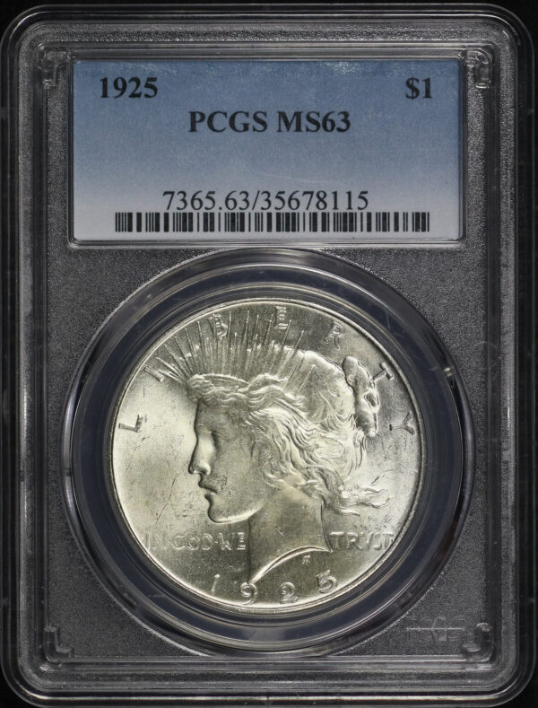 Obverse of this 1925 Peace Dollar PCGS MS-63