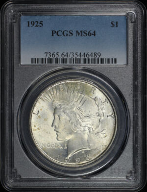 Obverse of this 1925 Peace Dollar PCGS MS-64