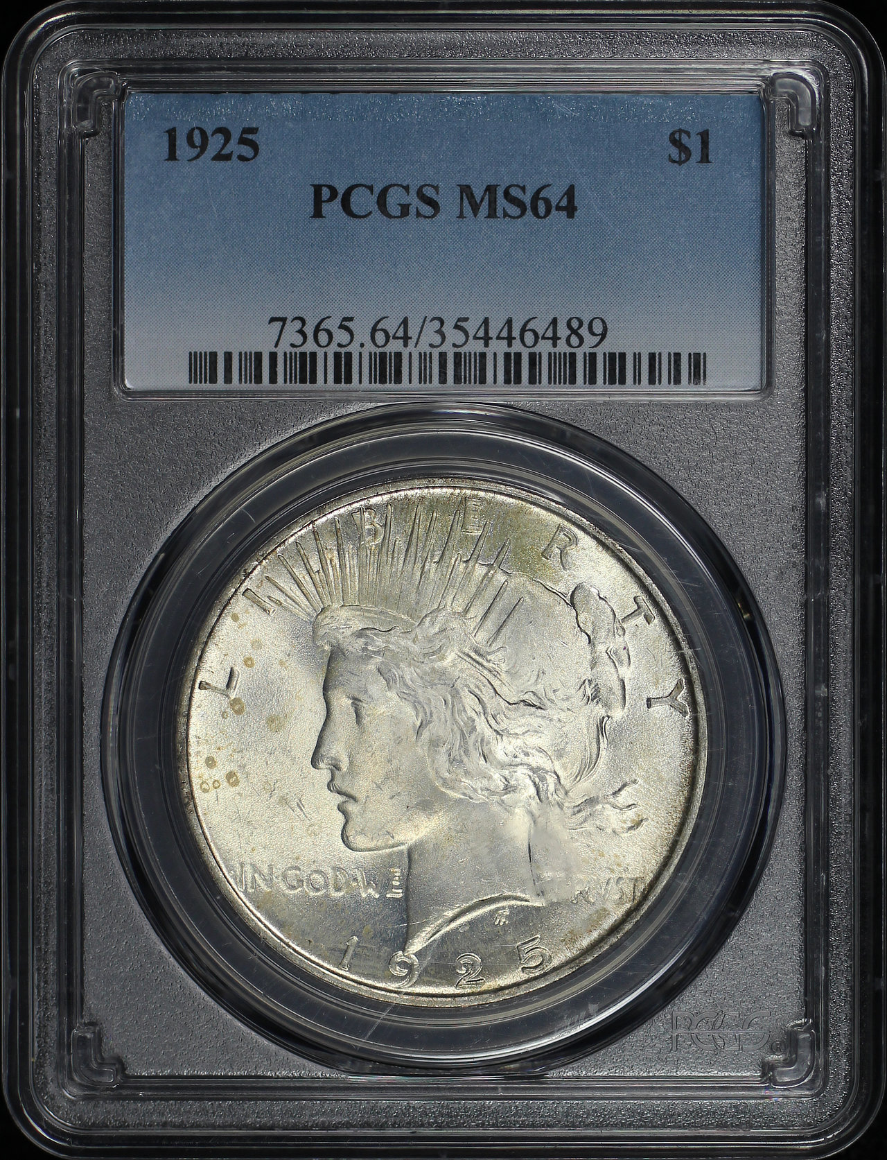 Obverse of this 1925 Peace Dollar PCGS MS-64