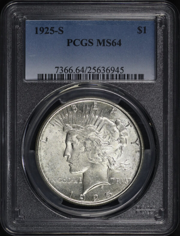 Obverse of this 1925-S Peace Dollar PCGS MS-64