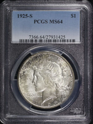 Obverse of this 1925-S Peace Dollar PCGS MS-64