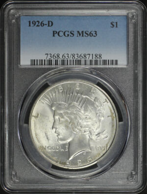 Obverse of this 1926-D Peace Dollar PCGS MS-63