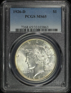Obverse of this 1926-D Peace Dollar PCGS MS-65