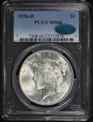 Obverse of this 1926-D Peace Dollar PCGS MS-66 CAC