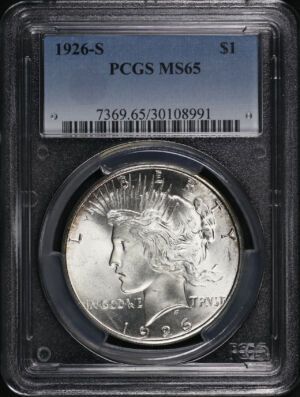 Obverse of this 1926-S Peace Dollar PCGS MS-65