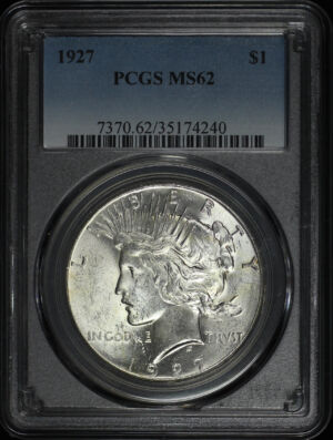 Obverse of this 1927 Peace Dollar PCGS MS-62