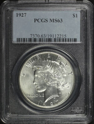 Obverse of this 1927 Peace Dollar PCGS MS-63