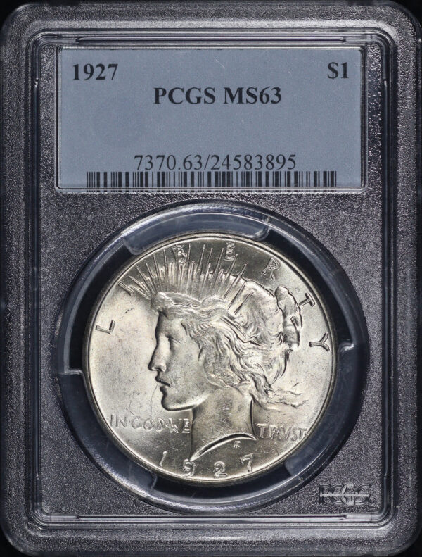 Obverse of this 1927 Peace Dollar PCGS MS-63