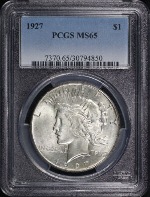 Obverse of this 1927 Peace Dollar PCGS MS-65