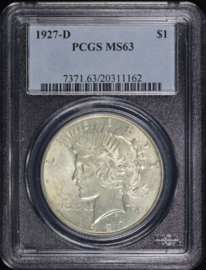 Obverse of this 1927-D Peace Dollar PCGS MS-63