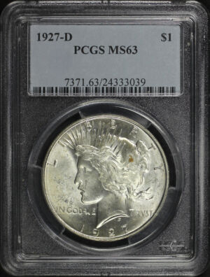Obverse of this 1927-D Peace Dollar PCGS MS-63