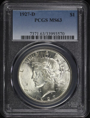Obverse of this 1927-D Peace Dollar PCGS MS-63