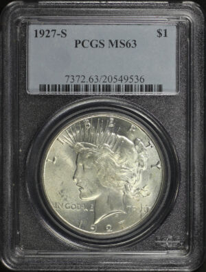 Obverse of this 1927-S Peace Dollar PCGS MS-63