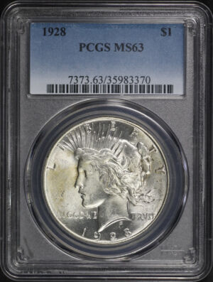 Obverse of this 1928 Peace Dollar PCGS MS-63