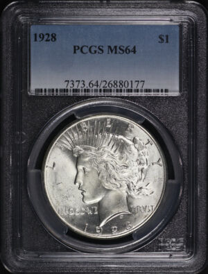 Obverse of this 1928 Peace Dollar PCGS MS-64