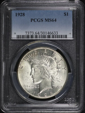 Obverse of this 1928 Peace Dollar PCGS MS-64