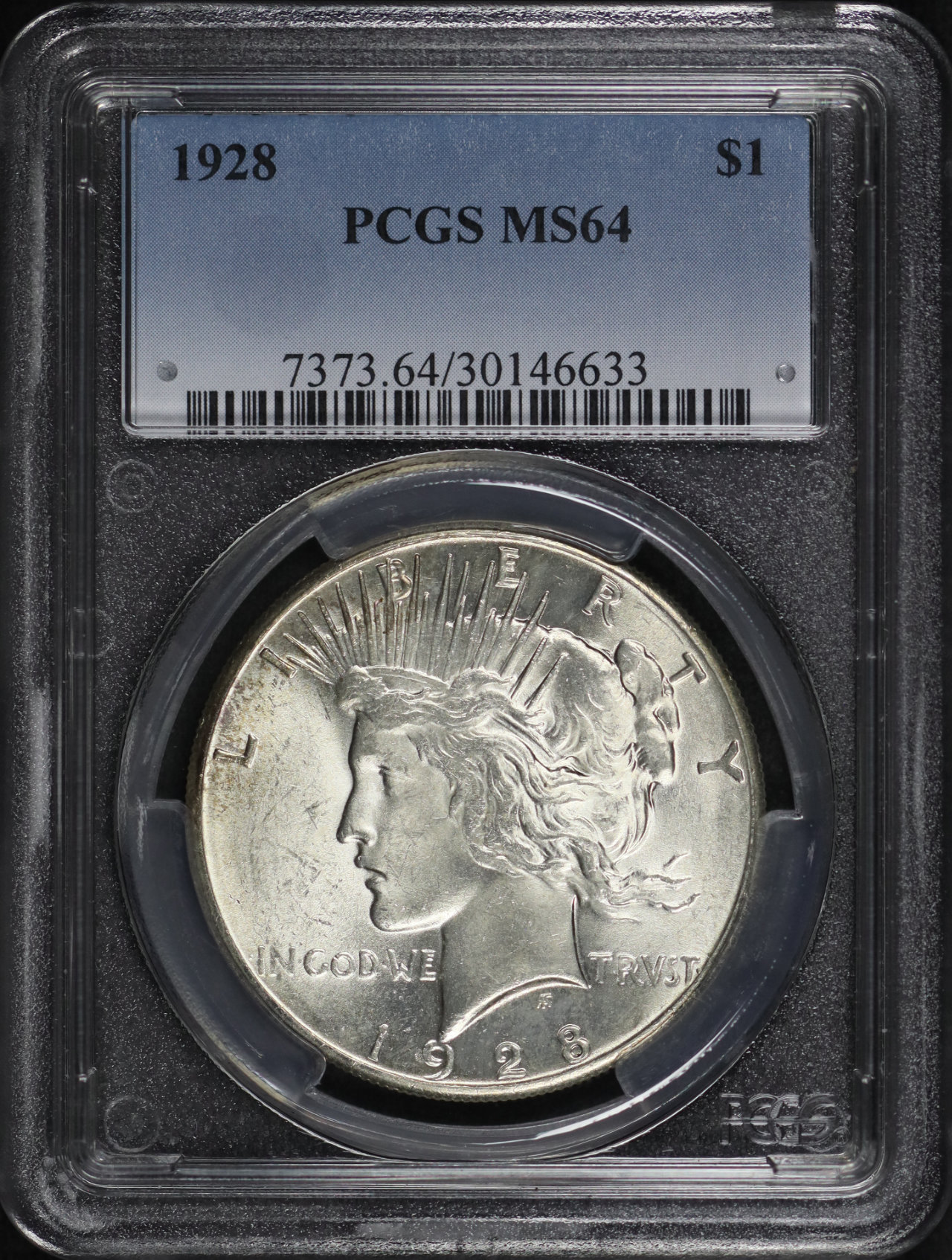 Obverse of this 1928 Peace Dollar PCGS MS-64