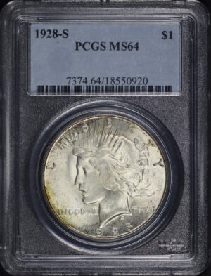 Obverse of this 1928-S Peace Dollar PCGS MS-64
