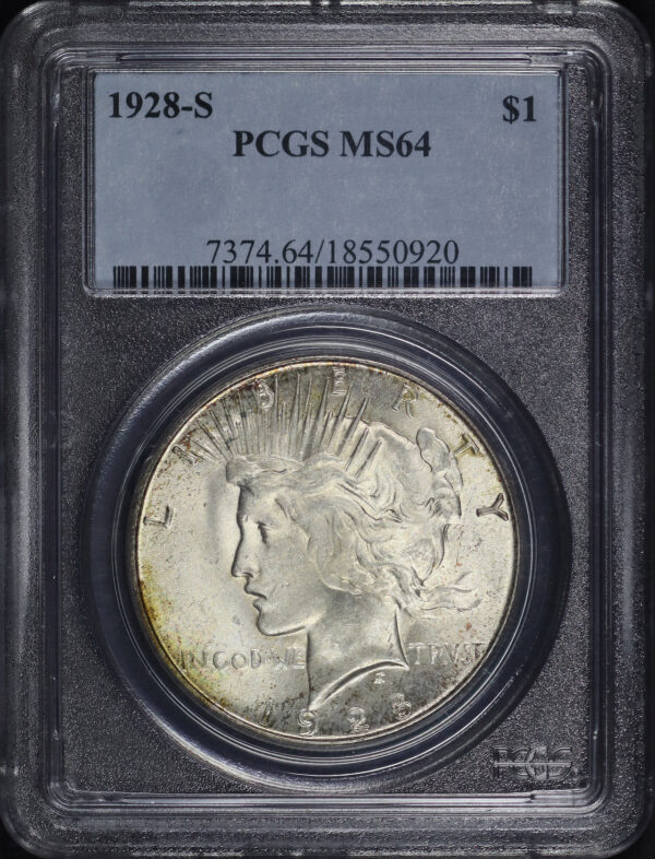 Obverse of this 1928-S Peace Dollar PCGS MS-64