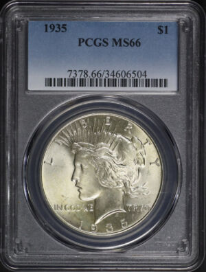 Obverse of this 1935 Peace Dollar PCGS MS-66