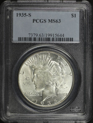 Obverse of this 1935-S Peace Dollar PCGS MS-63