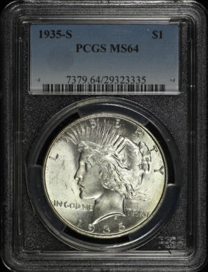 Obverse of this 1935-S Peace Dollar PCGS MS-64