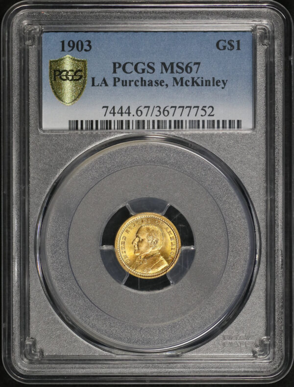 Obverse of this 1903 G$1 LA Purch-McKinley Gold Commemorative PCGS MS-67