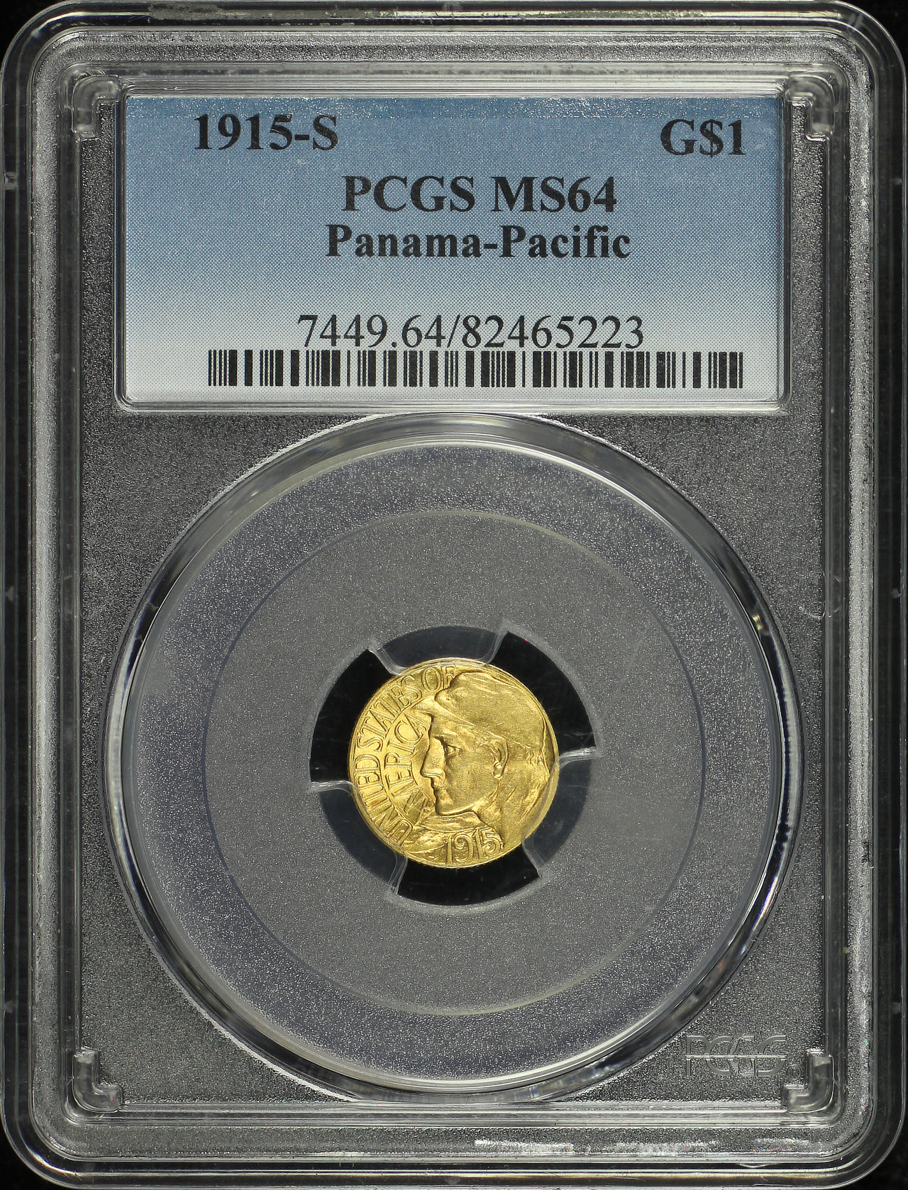 Obverse of this 1915-S G$1 Panama-Pacific Gold Commemorative PCGS MS-64