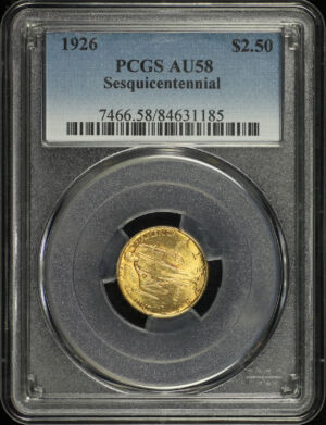 Obverse of this 1926 $2.50 Sesquicentennial Gold Commemorative PCGS AU-58