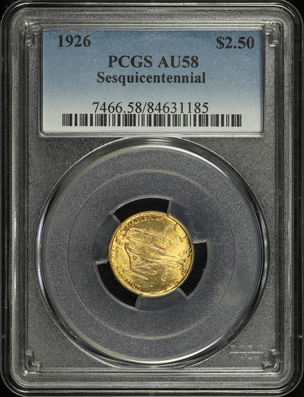 Obverse of this 1926 $2.50 Sesquicentennial Gold Commemorative PCGS AU-58