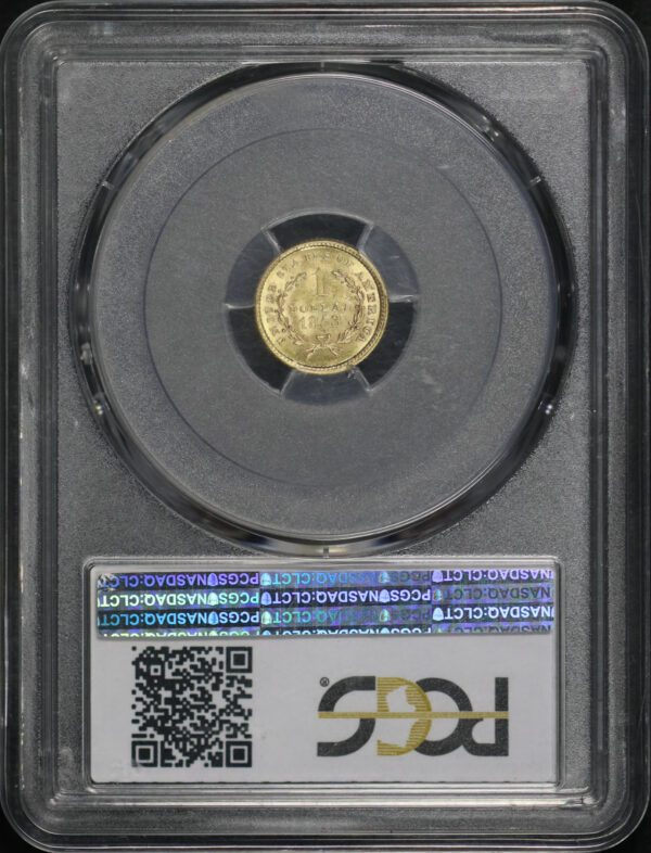 Reverse of this 1853 Gold Dollar Type1 PCGS MS-62