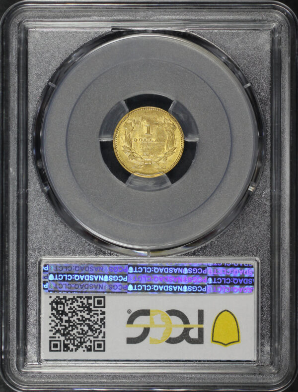 Reverse of this 1855 Gold Dollar PCGS MS-62 CAC