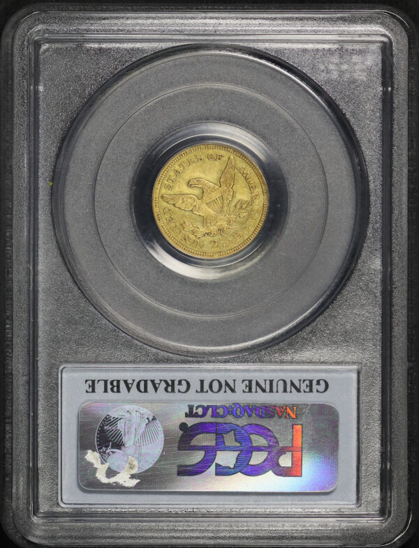 Reverse of this 1844-C Liberty Head $2.5 PCGS G-92
