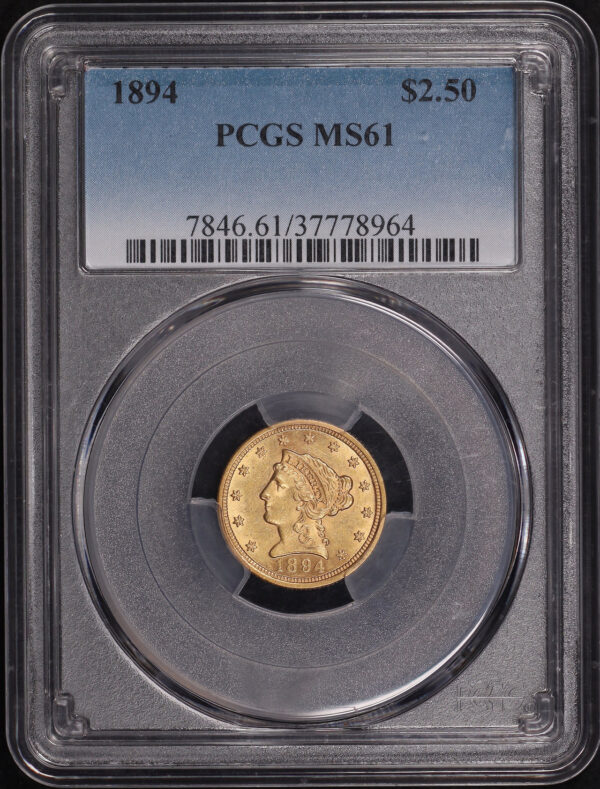 Obverse of this 1894 Liberty Head $2.5 PCGS MS-61