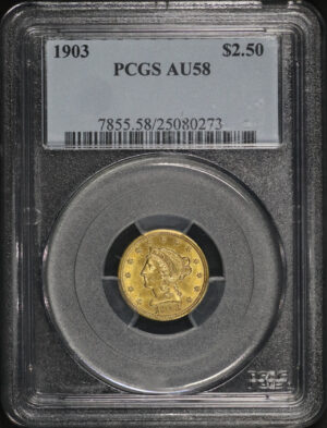 Obverse of this 1903 Liberty Head $2.5 PCGS AU-58