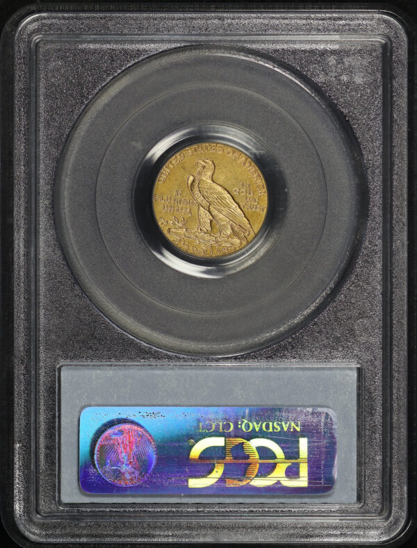 Reverse of this 1911-D Indian $2.5 Strong D PCGS MS-62 CAC
